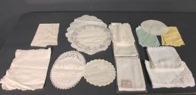 Group of Miscellaneous Linen Cutwork and Embroidery Napkins and Tablemats Description