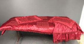 Lace Burgundy Satin Bedding Description