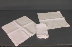 Two White Linen Square Tablecloths Description