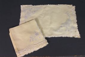 Set of Yellow Linen Tablemats and Napkins Description
