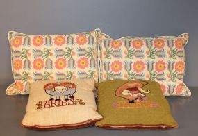 Two Needlepoint Pillows Description