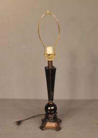 Onyx and Teak Art deco Mid-20th Century Lamp