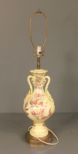 Hand Painted Porcelain Lamp with Floral Design