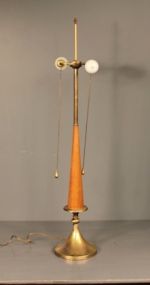 Teak Danish Wood and Brass Lamp, 1950