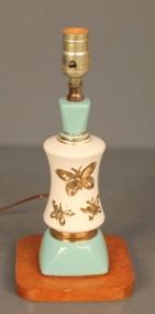 Porcelain Teak Vase Butterfly Patten Lamp
