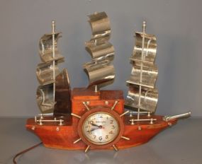 Mastercrafters Yankee Clipper Clock Teak Wood 1950