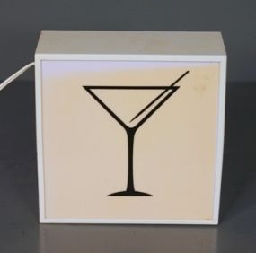Illuminated Deco Cocktail/Martini Sign