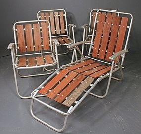 Three Fold Out Chairs and Lounger