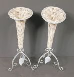 Wicker Floral Arrangement Stands