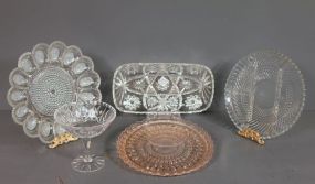 Four Serving Dishes and Glass Compote