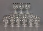 Vintage Crystal Stemware with Silver Rim