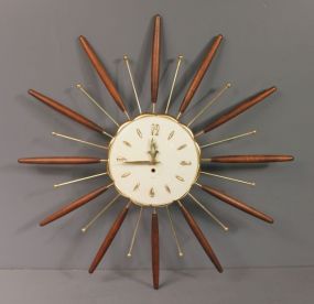 1963 Art Deco Lux Time Division Eight Day Wall Clock