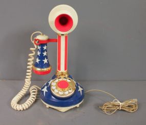 The Candlestick Telephone American Flag Dial Phone 1970's