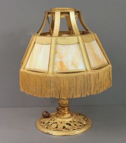 Slag Glass Lamp, Early 1900's