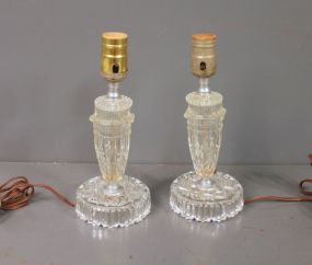 Pair of Small Glass Lamps