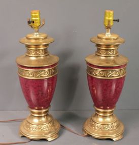 Pair of Brass Lamps