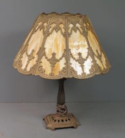 Slag Tiffany Style Lamp Late 1800's