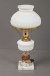 Milk Glass Lamp on Marble Base