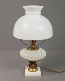 Fenton Hobnail Lamp on Marble Base