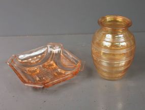 Art Glass Vase and Plate
