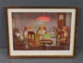 Framed Print of Dogs Playing Cards