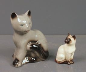 Two Porcelain Cat Figurines