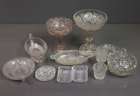 Fourteen Pieces of Pressed Glass