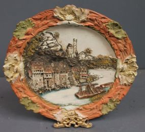Decorative Pottery Plate of River Scene