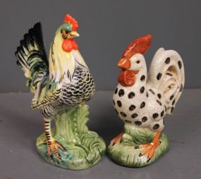 Hand Painted Porcelain Roosters