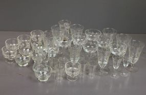 Group of Miscellaneous Etched Glass