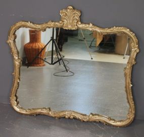 Painted Carved Wood Framed Mirror
