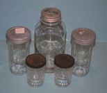 Presto Supreme Mason Jar, Two Vintage Freezer Jars and Two Vintage Stuff Jars