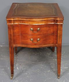 Leather Inlay Side Table