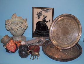 Two Silver Plate Platters and Cranberry Dish