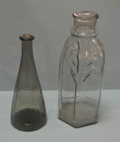 Two Vintage Glass Bottles