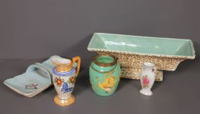 Hand Painted Pither, Vase and Other Items