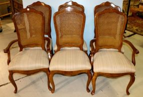 Set of Six Cane Back Chairs