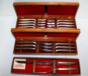 Gerber Carving Set, Set of Four Gerber Steak Knives & Set of Eight Gerber Steak Knives in Box