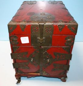 Chinese Box with Brass Straps