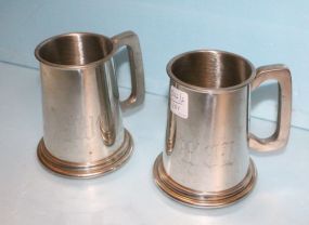 Two English Pewter Steins