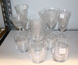 Six Etched Glasses & Six Tumblers