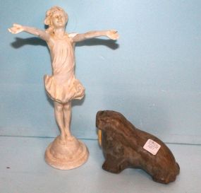 Plaster Figurine & Marble Seal