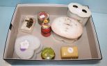 Box Lot of Small Jewelry Boxes, Vintage Celluloid Ring Box & Costume Jewelry Cross