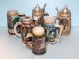 Six German Steins