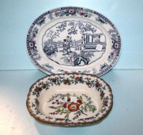 Large Stoneware Bowl & Platter