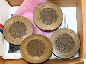 Box Lot of Antique Brass Weights