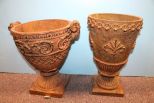 Pair Terra Cotta Color Urns
