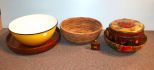 Large Enamel Bowl & Tin Bowls