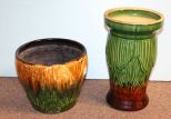 Antique Majolica Planter & Stand