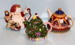 Spode Christmas Teapot, Avon Teapot & Hawkins Teapot